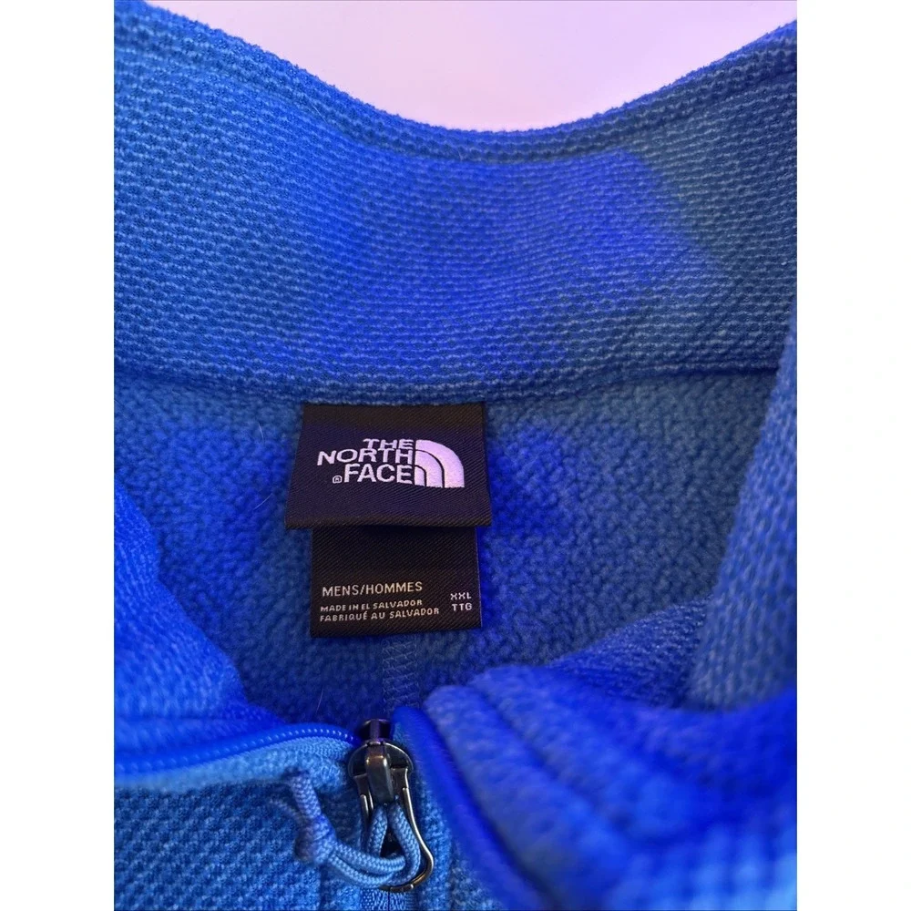 The‎ North Face  Arctic Blue 1/2 Zip Pullover Textured Fleece Men's XXL